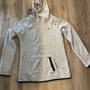 NIKE Women's Thermal Hoodie Heather Grey Size Large